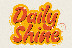 Daily Shine - Groovy Retro Font, a Handwritten Font by Invasi Studio