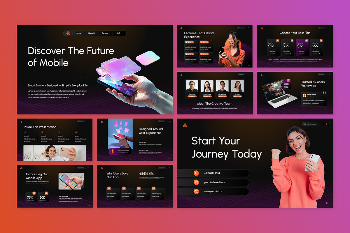 Mobile App Promo Google Slides, a Presentation Template by Antstheme (Photo 3 of 4)