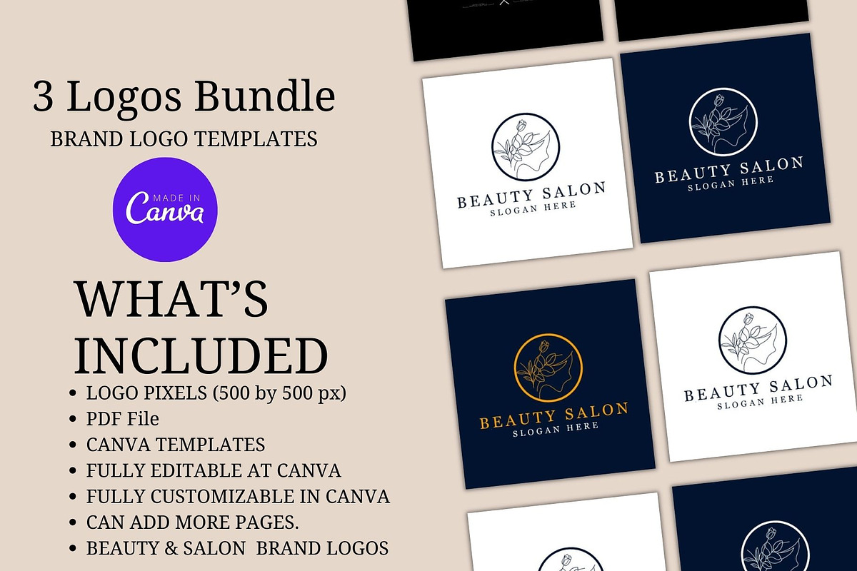 Stunning Beauty Salon Logo Designs, a Branding & Logo Template by Mishek Munene (Photo 1 of 8)