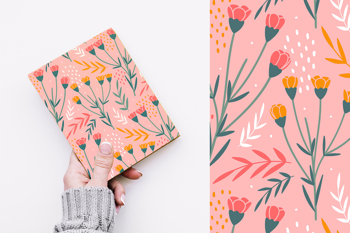 Hand drawn floral seamless patterns, a Pattern Graphic by hanifa_design (Photo 7 of 10)