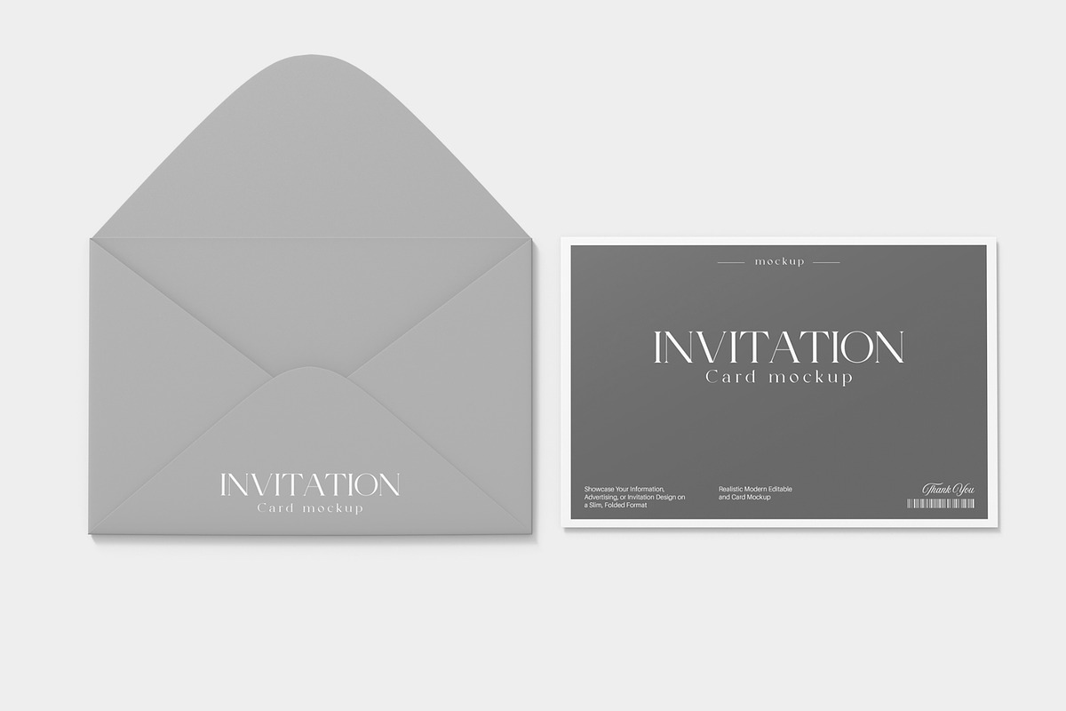 Invitation Card & Envelope Mockup