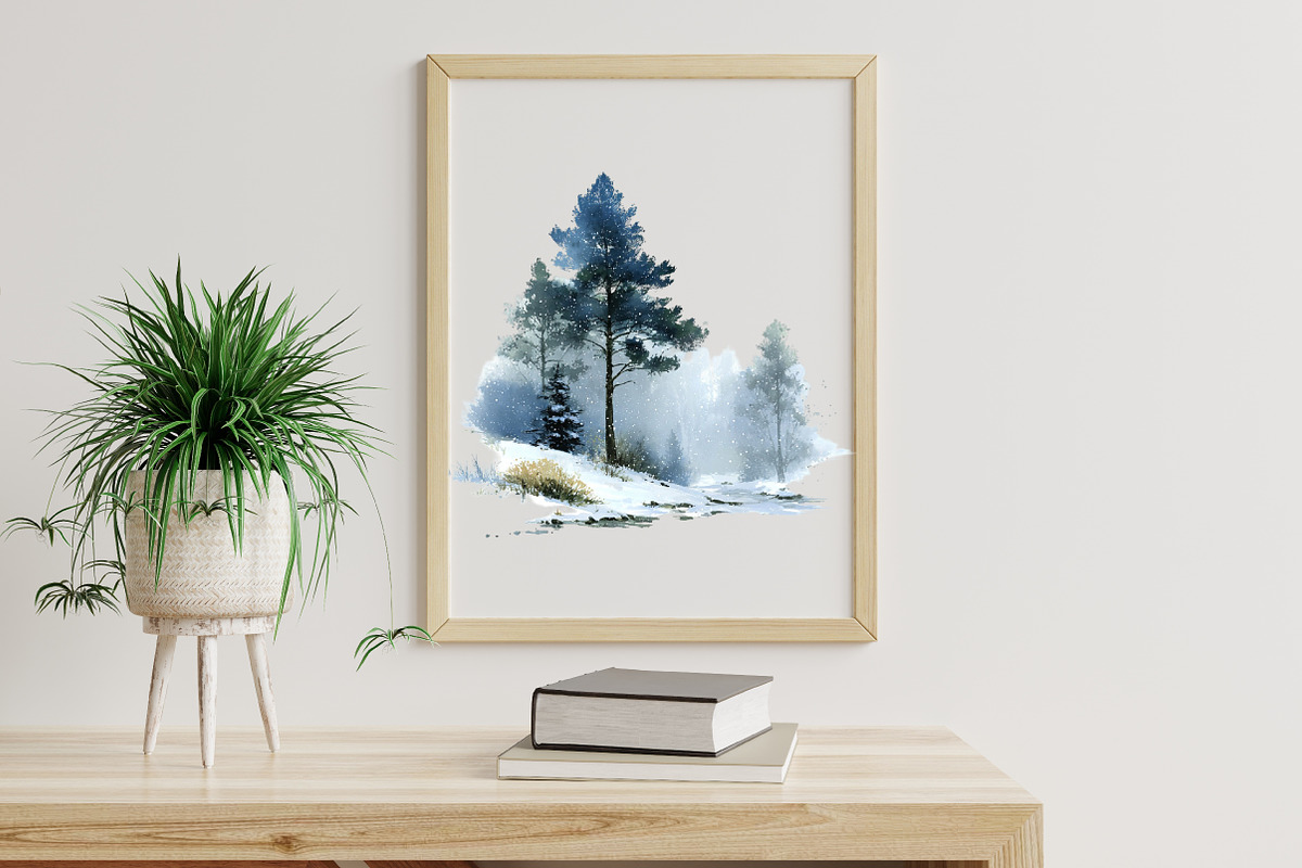Watercolor Winter Woodland Clipart, an Illustration by Libby Wishes (Photo 2 of 7)