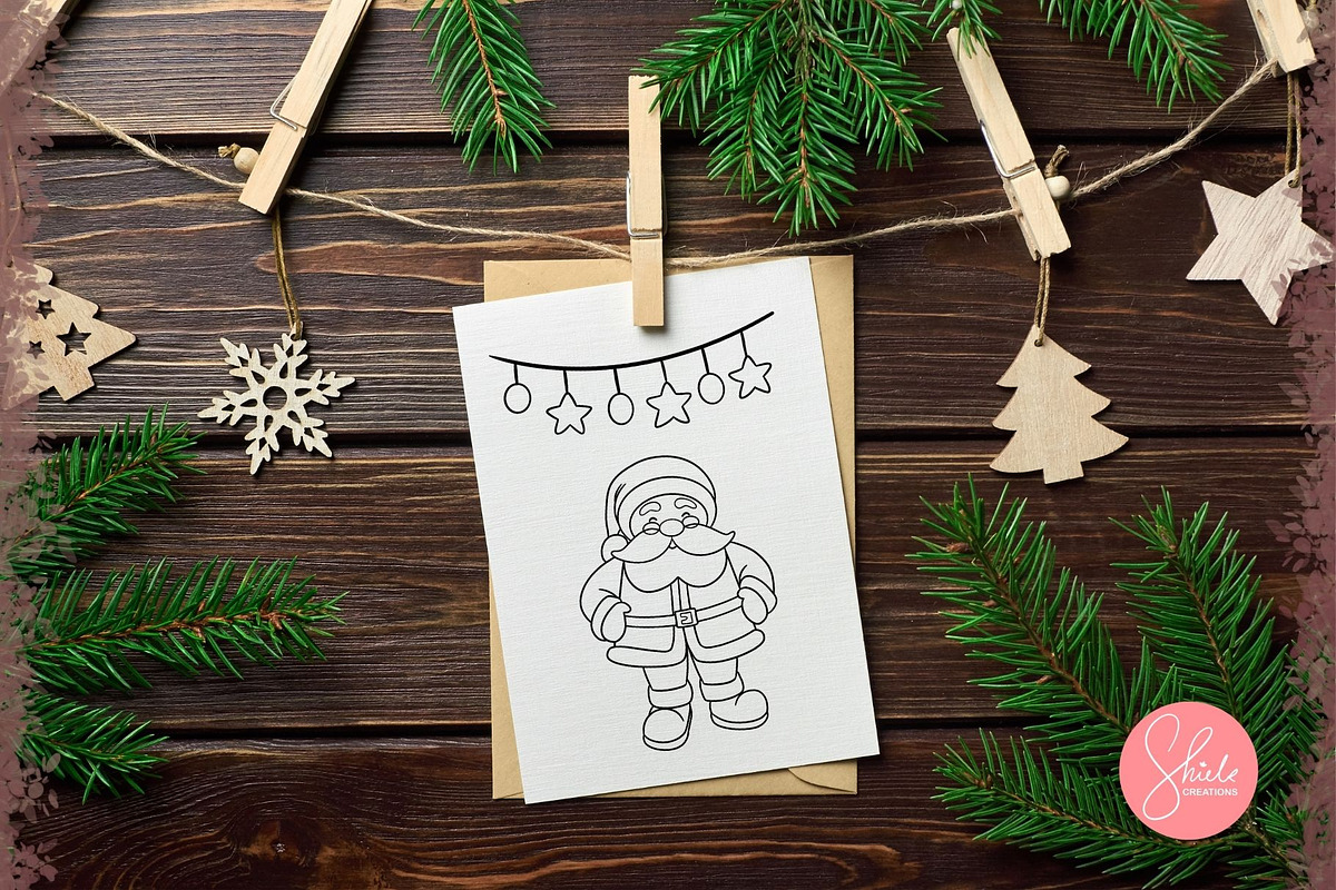 Santa Claus & Friends - Line art Set, a Seasonal Illustration by shielscreations (Photo 5 of 5)