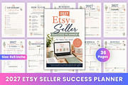 2027 Etsy Seller Success Planner, a Stationery Template by Designmela01 (Thumbnail 1 of 6)