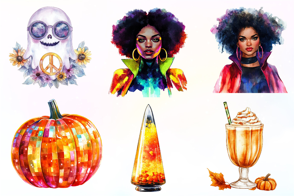 Groovy Halloween Clipart, an Illustration by CreationArt (Photo 4 of 9)