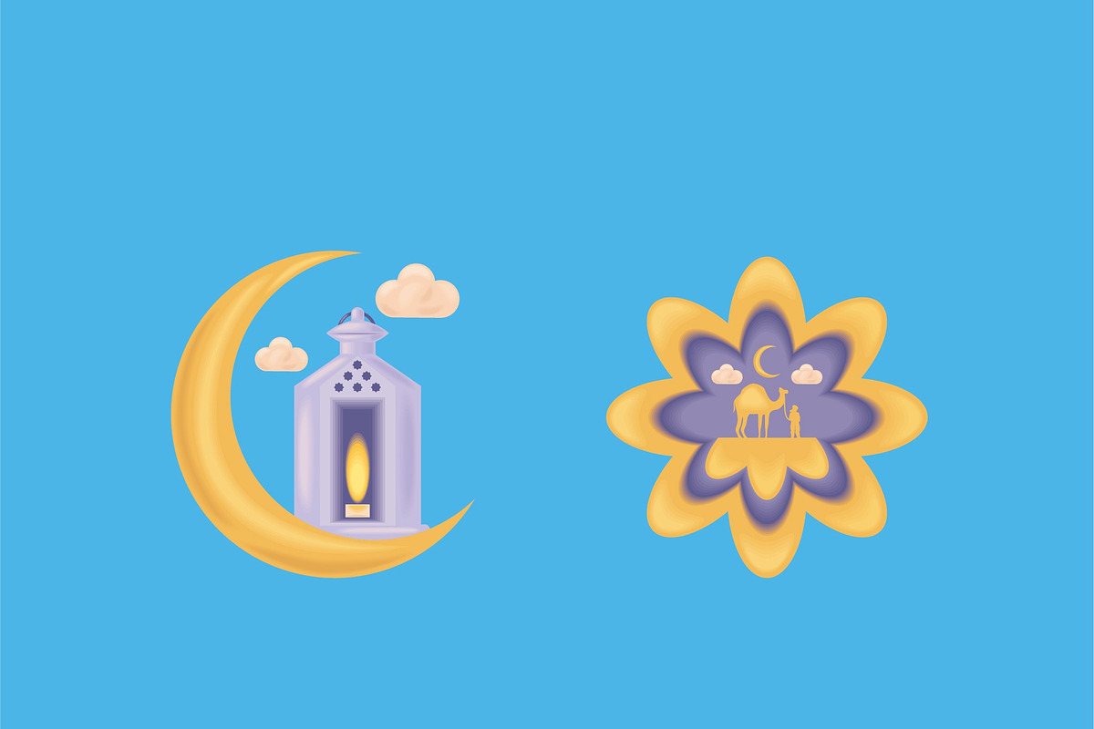 Golden Hijri Illustration Set, an Object Illustration by studiogstock (Photo 2 of 5)