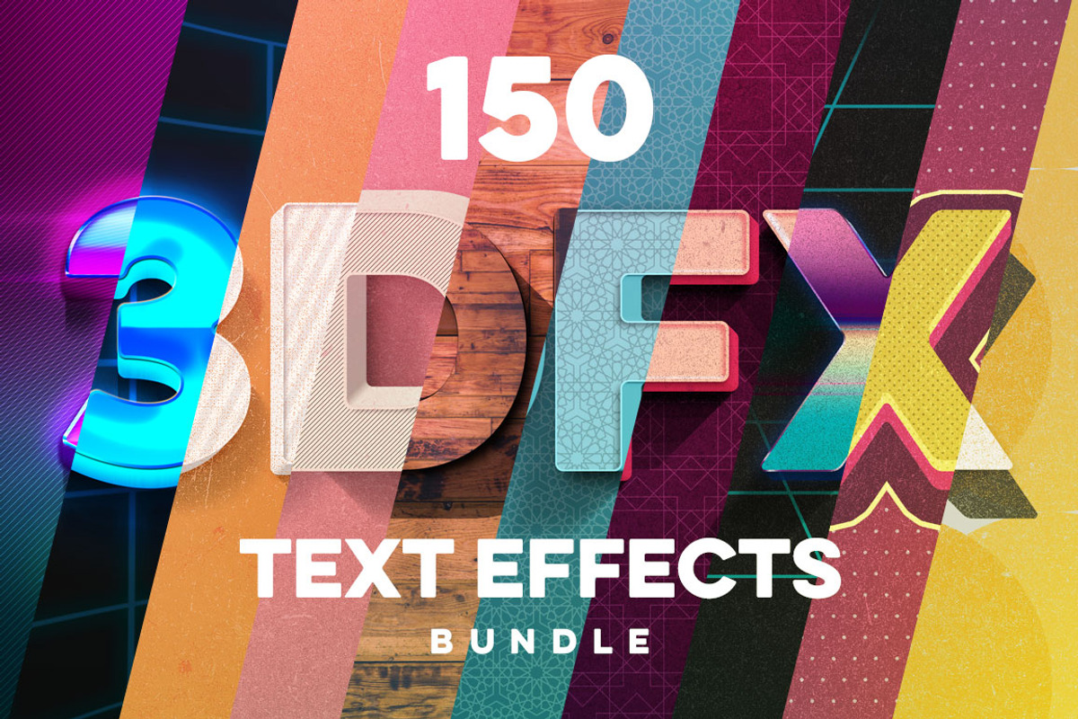 150 3D Text Effects for Photoshop, a Brushes & More by Graphicdome (Photo 71 of 71)