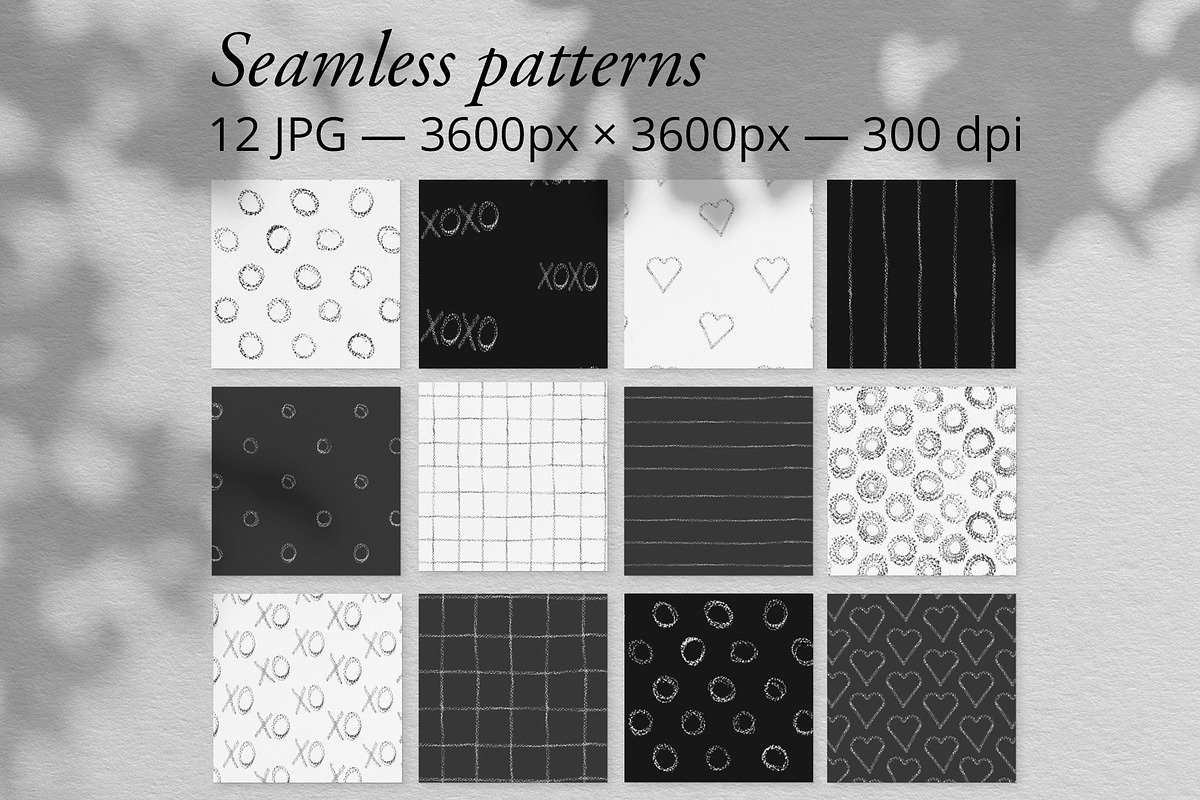 Black&White Chalkboard Patterns, a Pattern Graphic by TanyaMakesART (Photo 2 of 5)