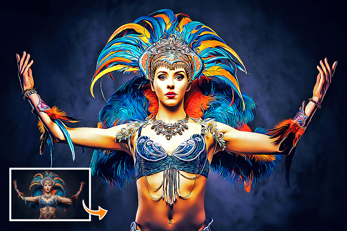 Cartoon Oil Painting, an Action Add-On by U_Design (Photo 4 of 8)