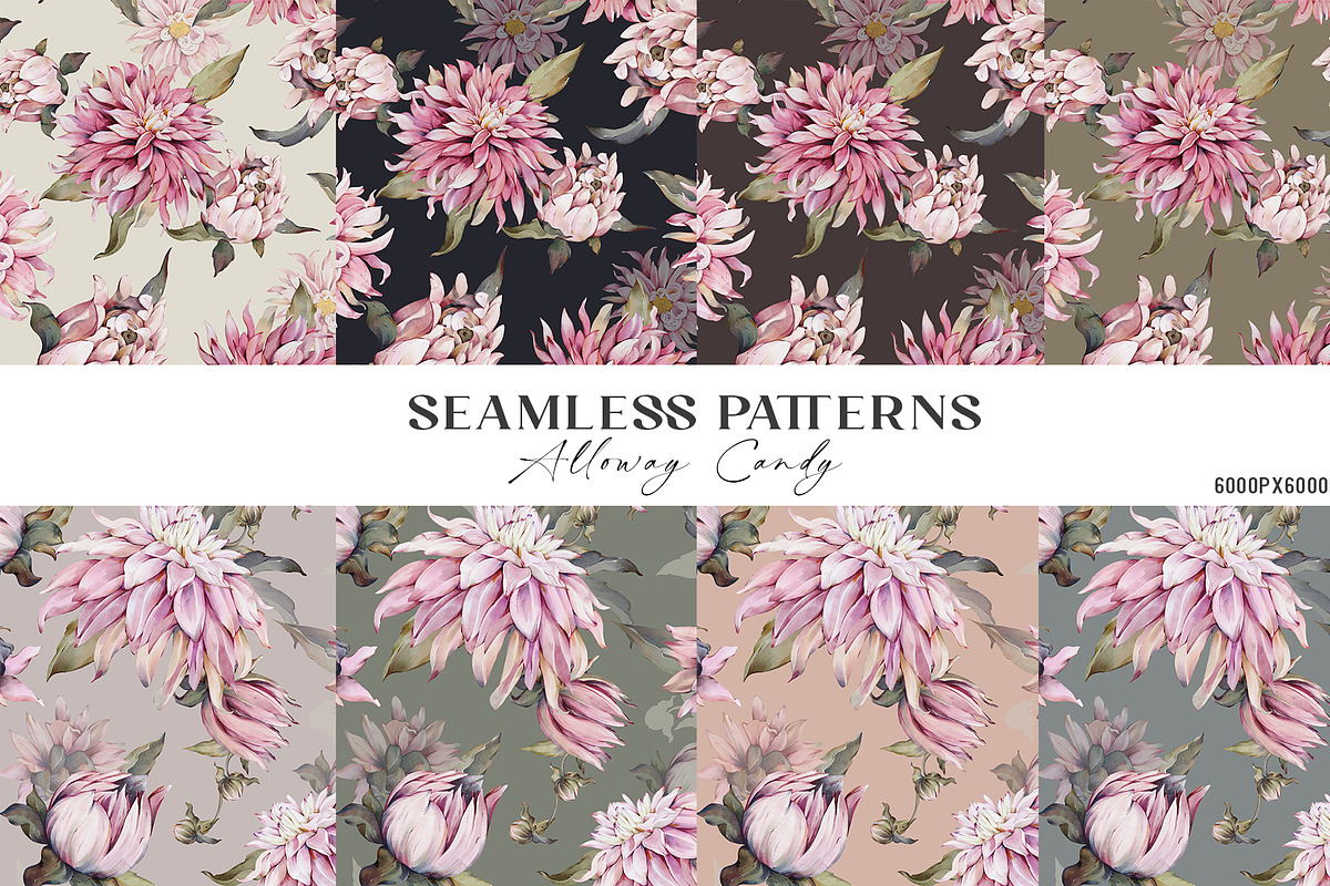 Watercolor Dahlia Floral Elements, a Decorative Illustration by Damian Roh (Photo 10 of 12)