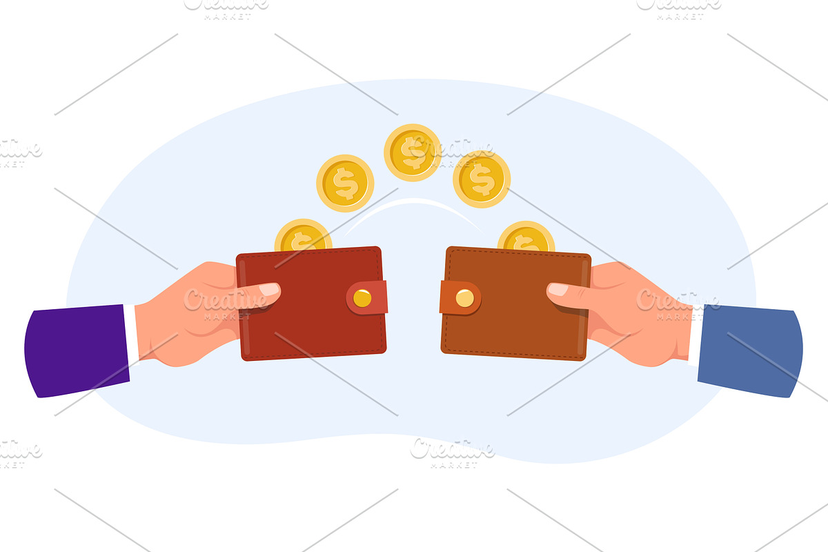 Financial transaction to transfer, a Finance Illustration by Vectorbuum