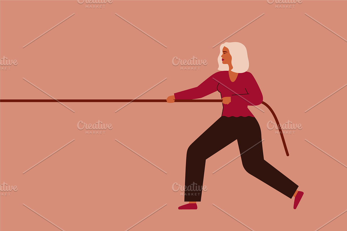 Women Tug of War, a Person Illustration by Mary Long (Photo 3 of 4)