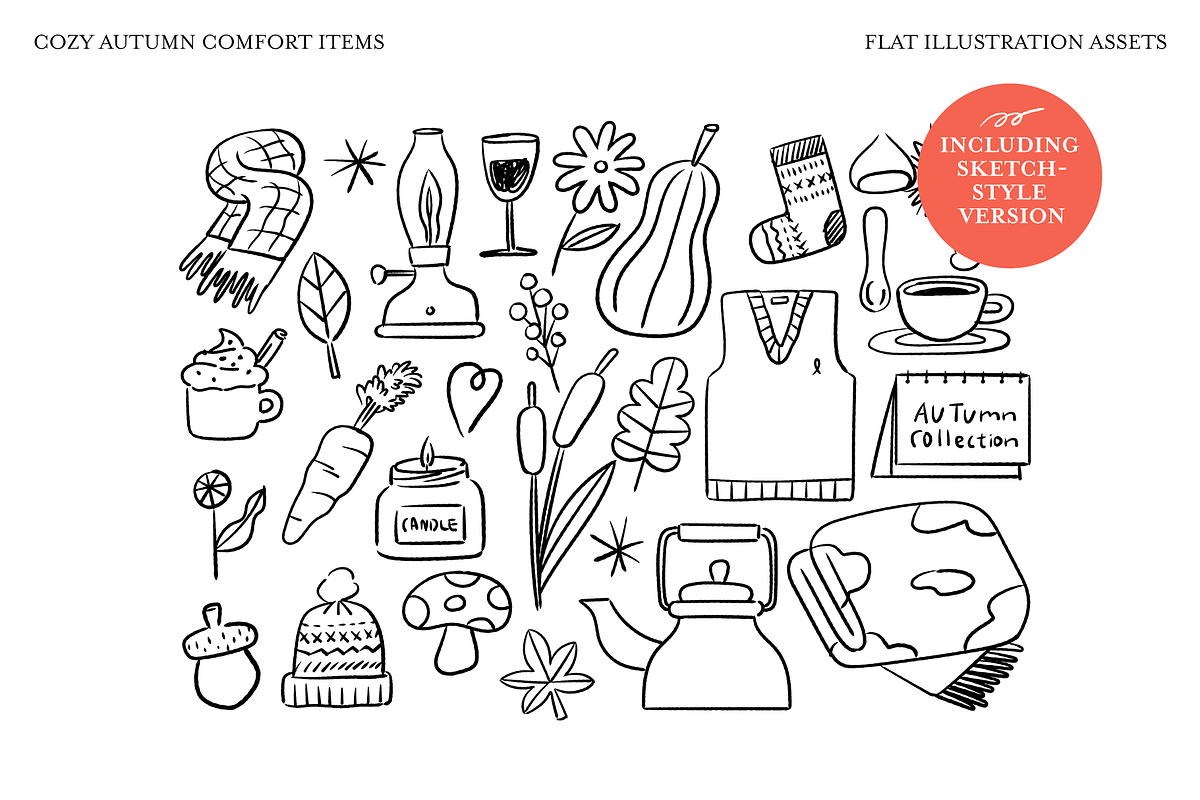 Cozy Autumn Comfort Items, a Seasonal Illustration by Studio Mei Design (Photo 7 of 9)