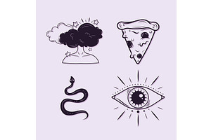 minimalist tattoos icons, an Object Illustration by studiogstock
