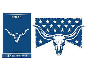 Western Skull with Stars Design, a Decorative Illustration by CarWrap design