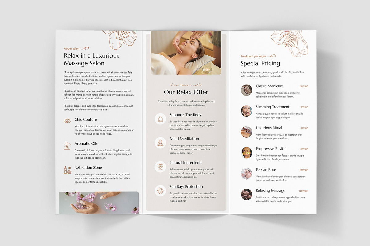 Spa Salon Brochure TriFold Template, a Brochure Template by artbart (Photo 4 of 9)