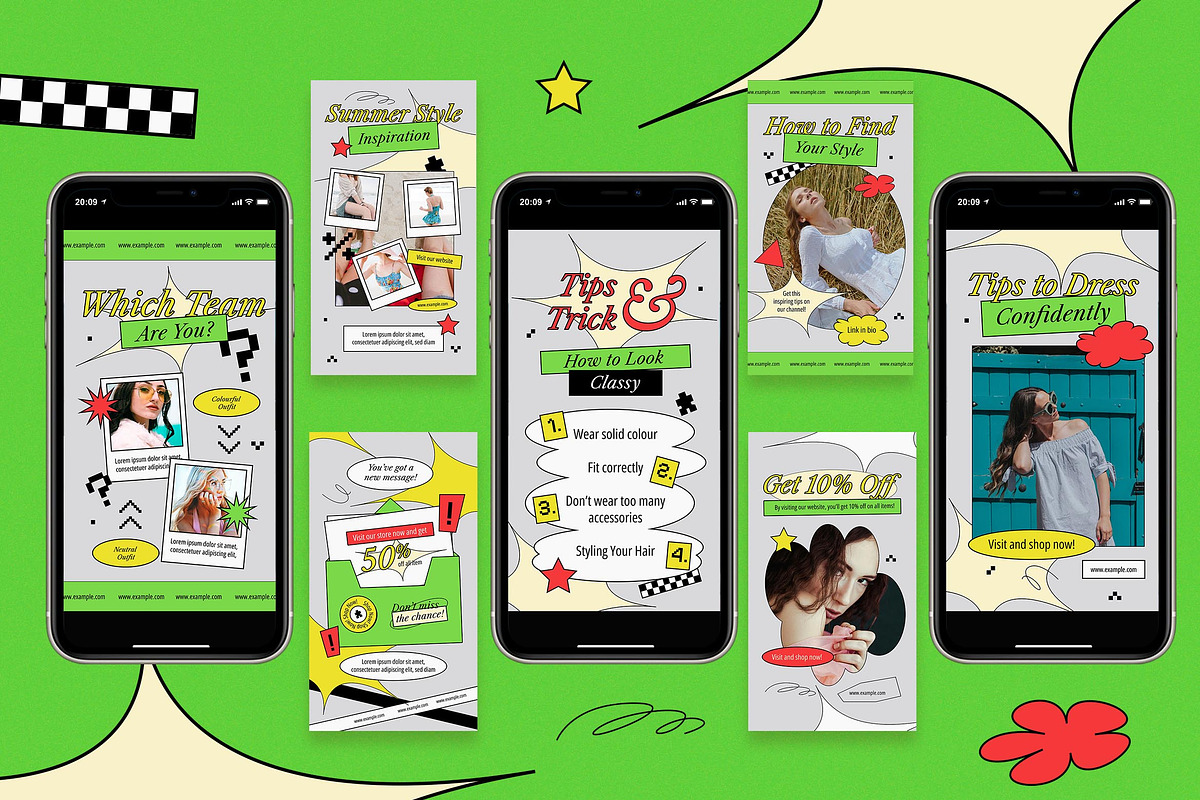 Green Fashion Instagram Set, a Social Media Template by Aiyari Graphic (Photo 5 of 5)