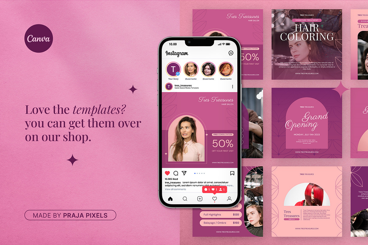 Treasures | Salon Canva Template, a Social Media Template by prajapixels (Photo 6 of 6)