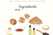 Italian Pizza Watercolor Recipe Set, a Food Illustration by Sunshine Art (Thumbnail 7 of 13)