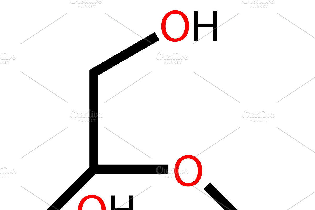 Glucose (?-D-Glucopyranose) structur, an Education Illustration by Leonid Andronov