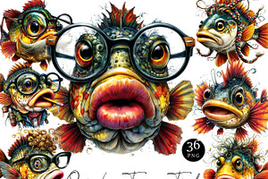Whimsical Fish Clipart Bundle, an Animal Illustration by Design Scotch