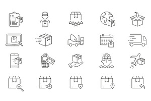 Logistic and Distribution Icons, a Transportation Illustration by Gentle Studio