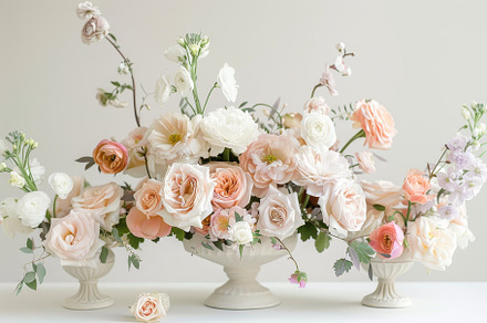 Peach and peach roses displayed in v, a Photo by Iftikhar Alam