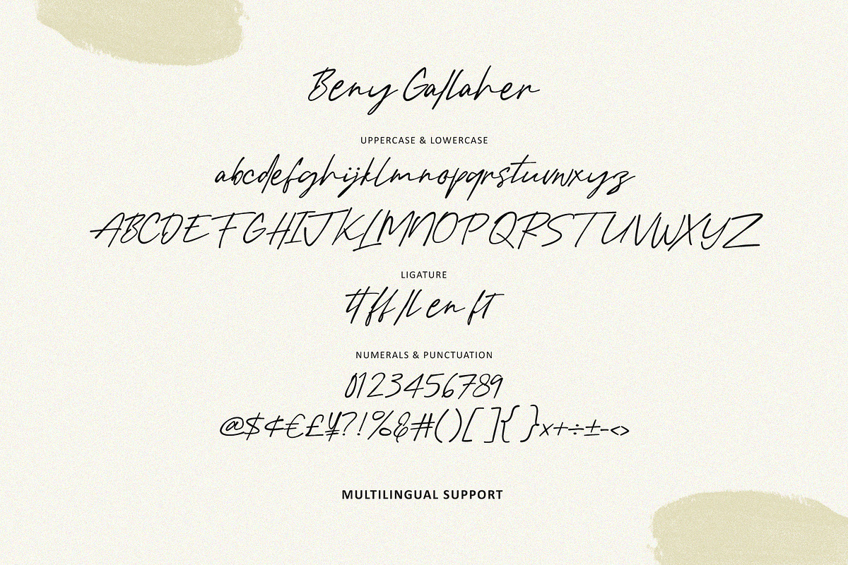 Beny Gallaher Elegant Signature Font, a Script Font by Maulana Creative (Photo 2 of 7)