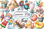 Summer Kids Watercolor Clipart, a Graphic by designcity5 (Thumbnail 1 of 5)