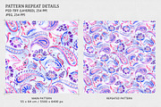 Boho Purple Ethnic Paisley Pattern, a Pattern Graphic by Gullenda (Thumbnail 2 of 6)