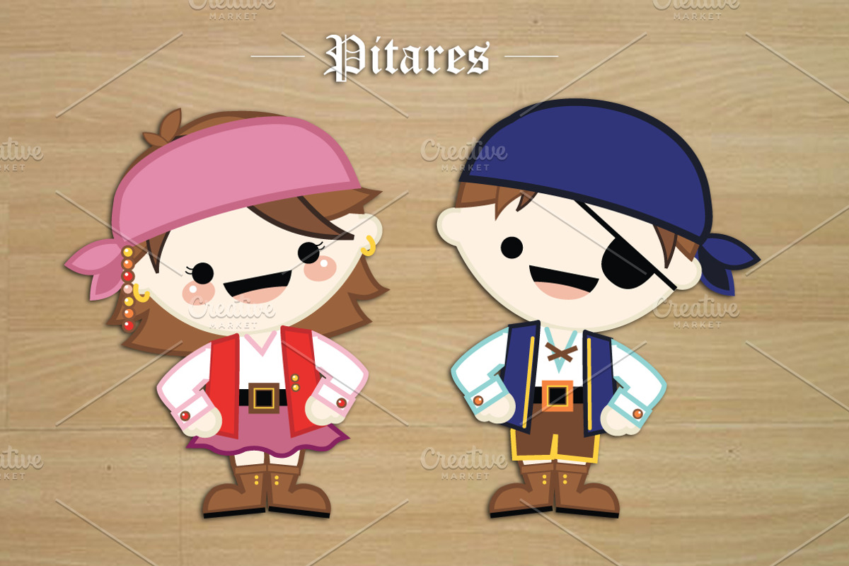 Sweet vector Pirates, an Illustration by Pegaconleche Papercute