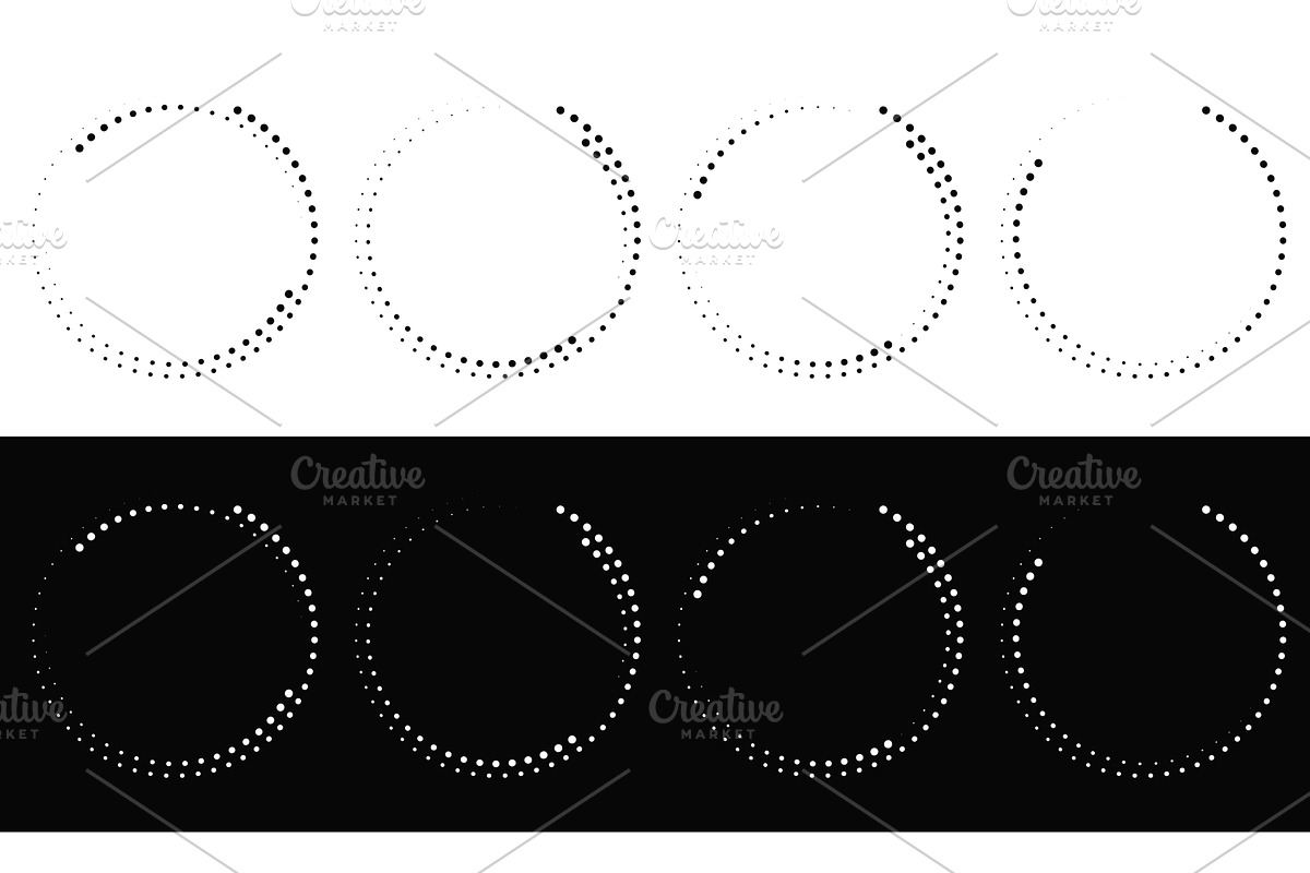 Set of abstract round frames in, an Illustration by Tati_Kli