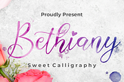 Bethiany Calligraphy Script, a Script Font by MC Creative (Thumbnail 1 of 6)