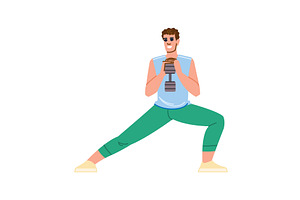 Sportsman doing lunges with, a Sport Illustration by pikepicture
