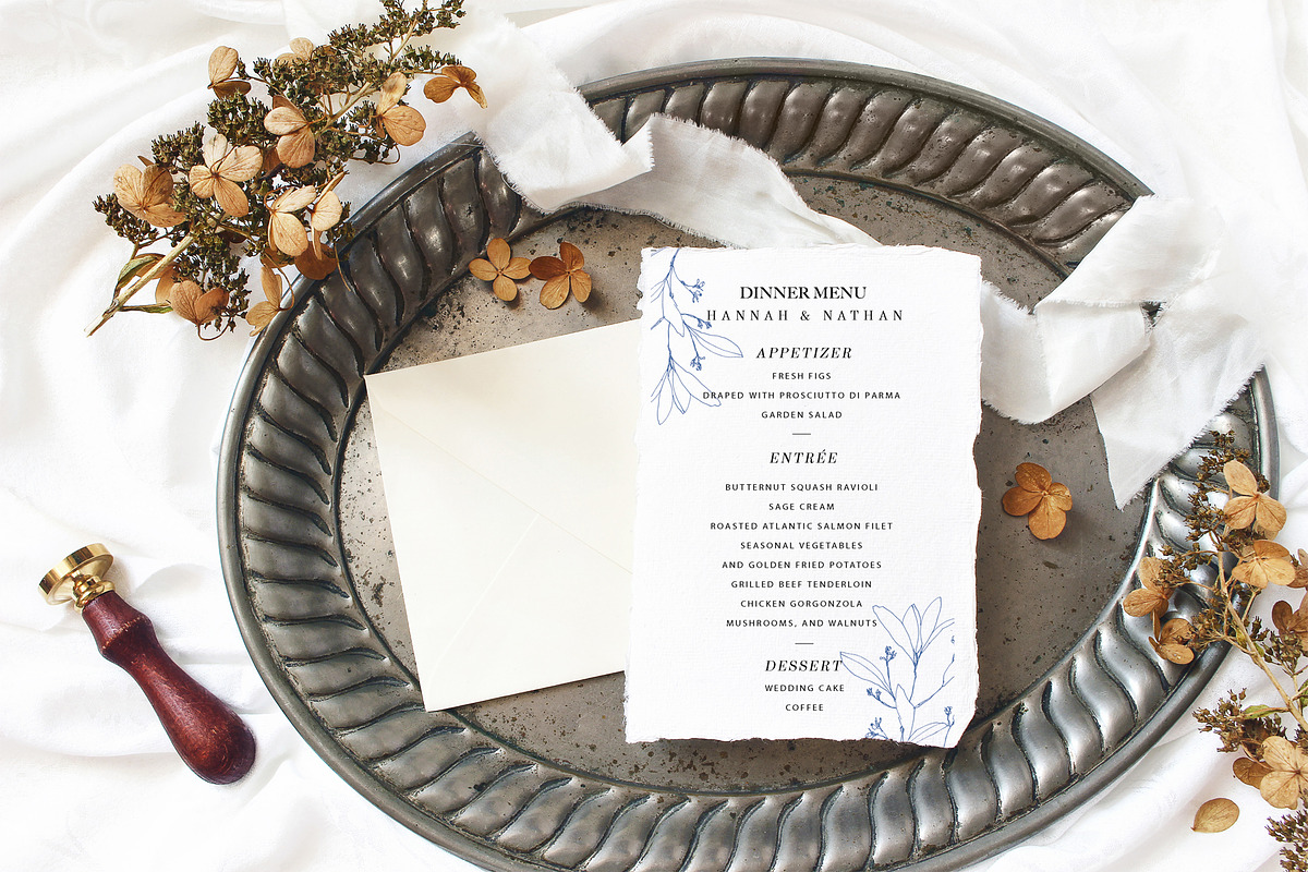 Blue branch wedding card set, a Card Template by TurquoiseDesign (Photo 4 of 4)