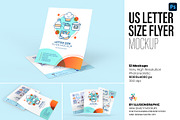 US Letter Size Flyer Mockup, an Advertising Mockup by Illusiongraphic (Thumbnail 1 of 25)
