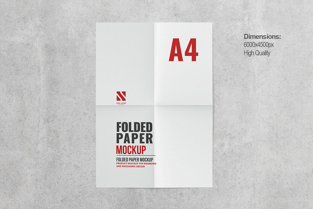 Folded Paper Mockup Pack, a Product Mockup by Nina Shaw (Photo 4 of 14)