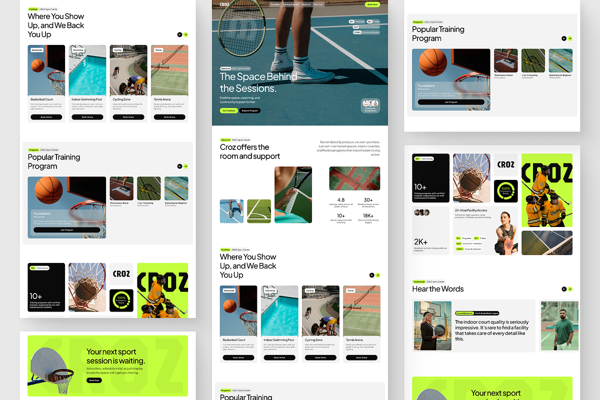 Sport Center Figma Template, a Landing Page Template by Rozepaars Design (Photo 2 of 2)