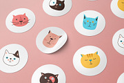 Cute cats and Kittens faces set, an Animal Illustration by Neliakott ♥ (Thumbnail 6 of 8)