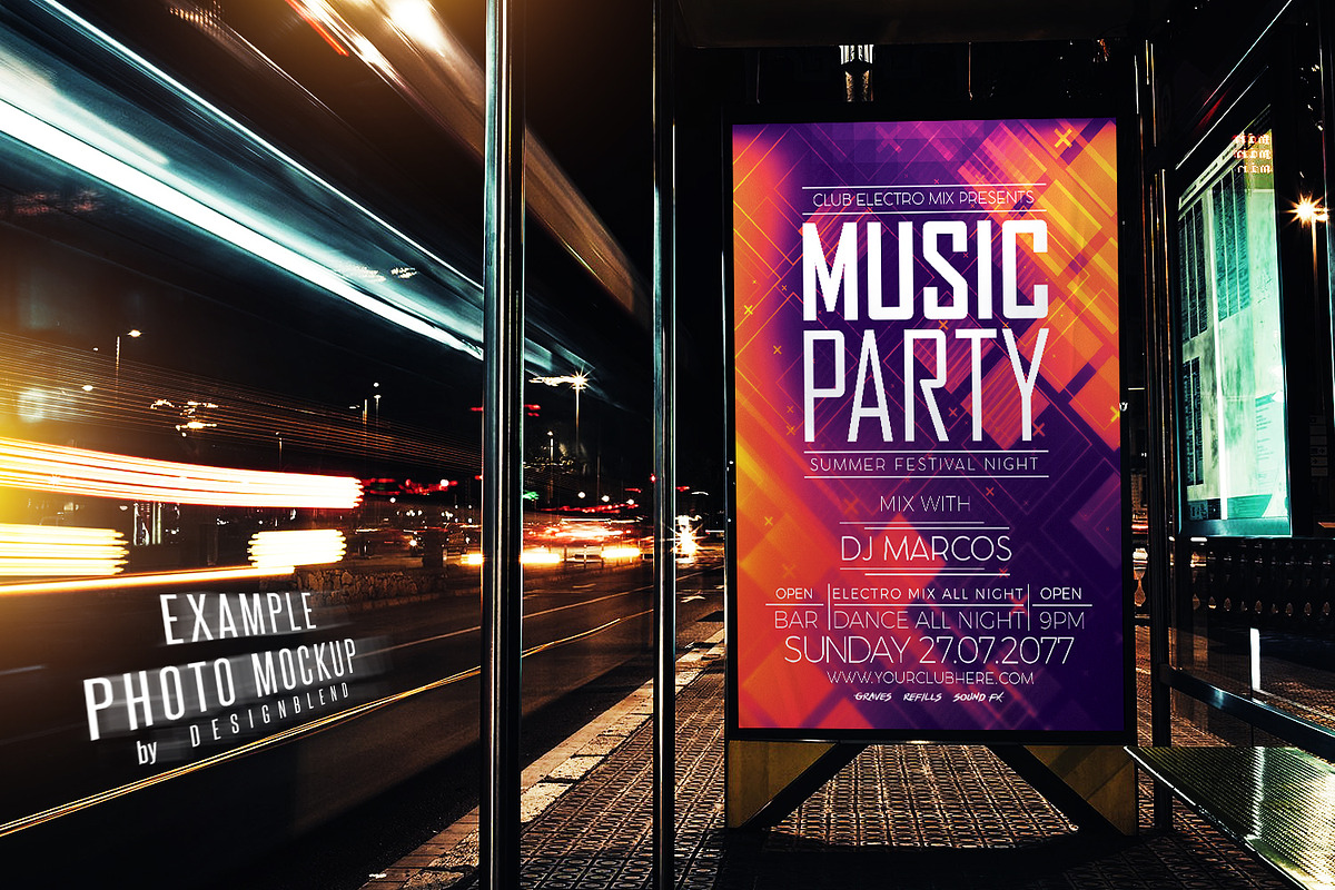 Music Party Flyer Template, a Flyer Template by designblends@gmail.com (Photo 3 of 3)