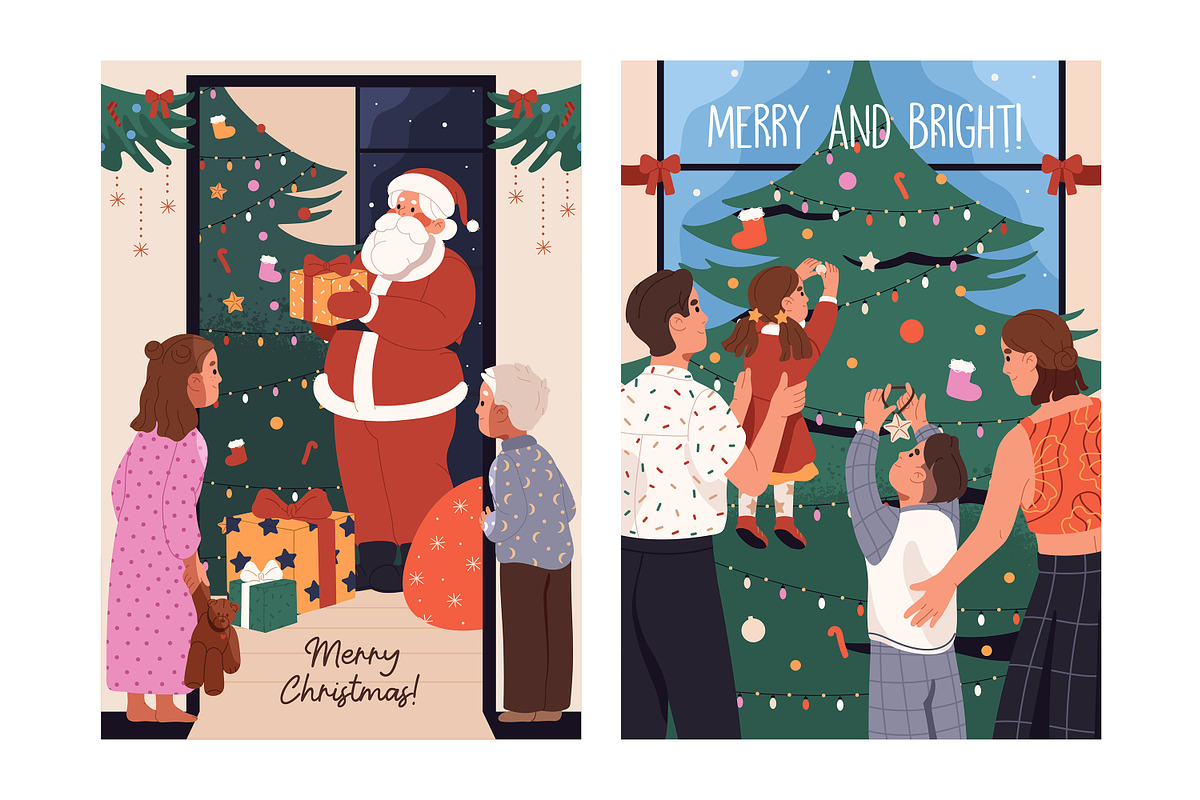 People on Christmas, New Year cards, a Person Illustration by PaperTrident (Photo 2 of 3)