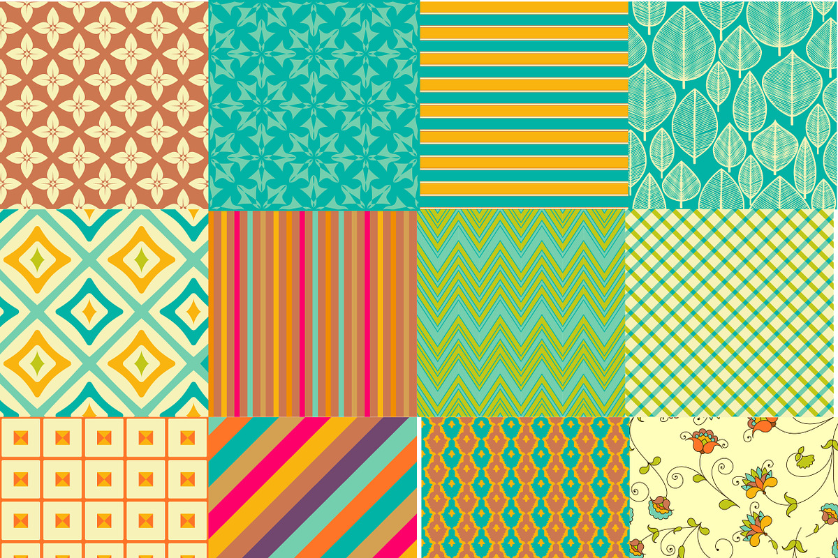 Collection of 36 seamless patterns preview 2