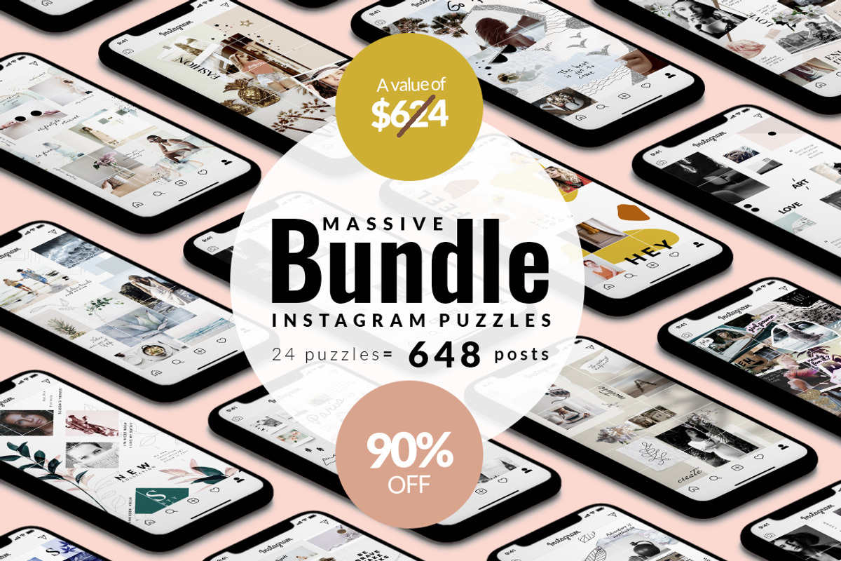 -90%MASSIVE BUNDLE-Instagram puzzles, a Social Media Template by CreativeFolks (Photo 1 of 25)