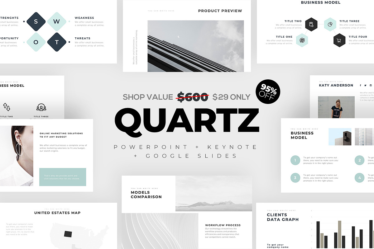 QUARTZ Presentation Bundle, a Presentation Template by slidequest (Photo 1 of 17)