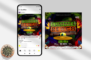 Summer Beach Night Instagram PSD