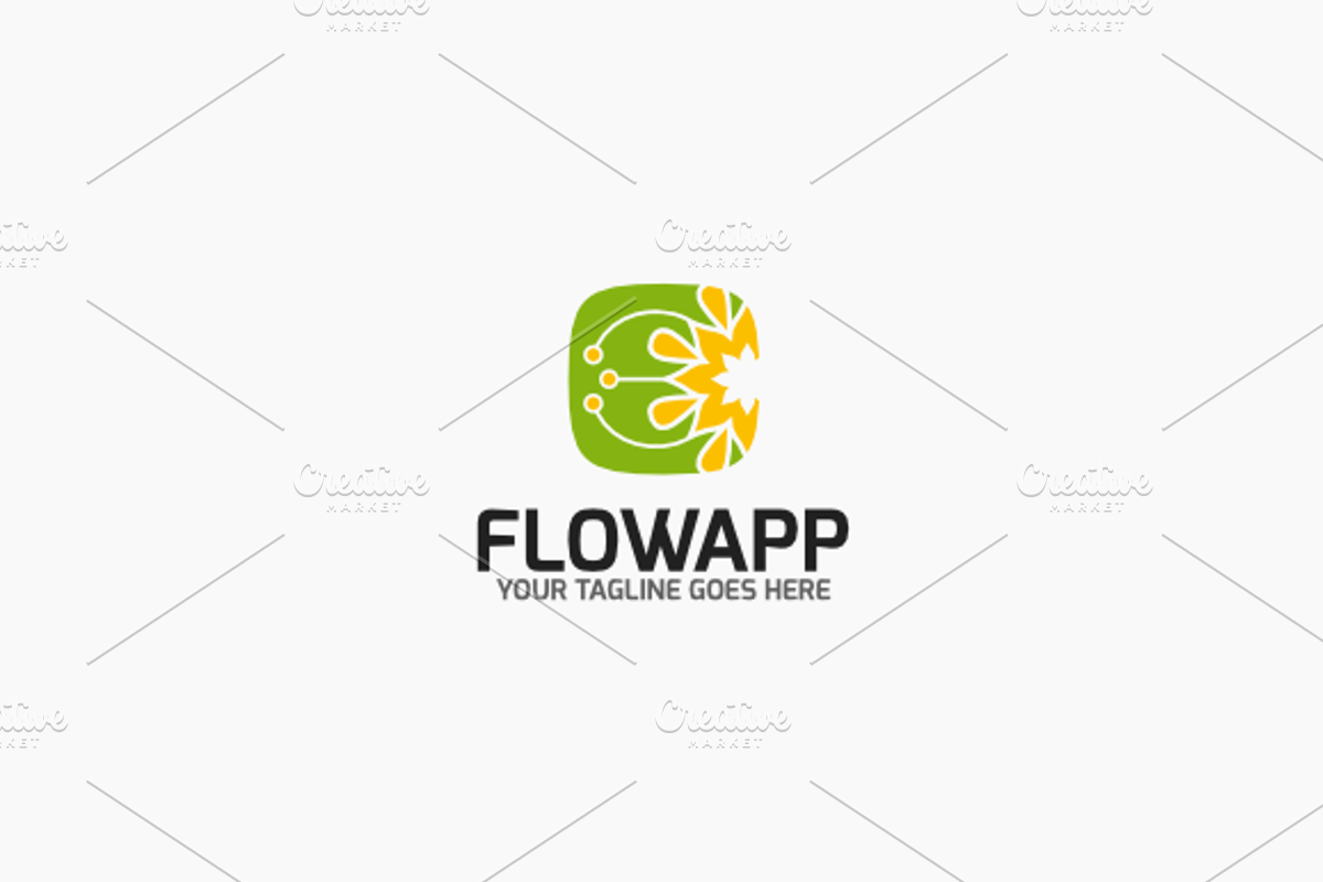 Flow App Log, a Branding & Logo Template by graphicalcium