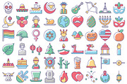 Festival and Holidays Vector Icons, a Solid Icon by Vector Portal (Thumbnail 2 of 6)