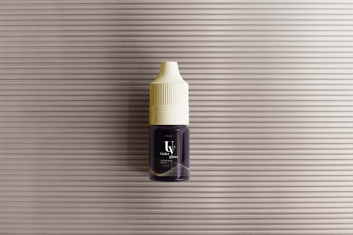 Violet Glass Dropper Bottle Mock-up, a Cups & Container Mockup by pmvch (Photo 9 of 20)
