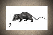 Rats Sumi-e, an Animal Illustration by StabuLaRasa illustration (Thumbnail 4 of 18)