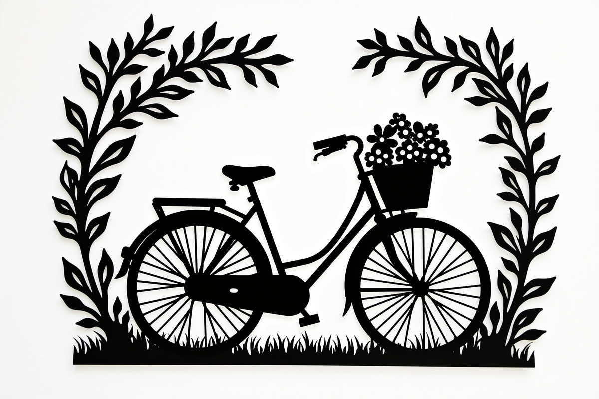 Charming Bicycle with Flowers, an Illustration by Amazin_art (Photo 2 of 21)